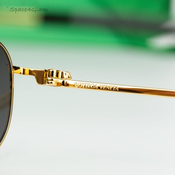 BRAND NEW Bottega Veneta BV1301S 001 Gold Grey Split Panthos Unisex Sunglasses - Picture 7 of 11